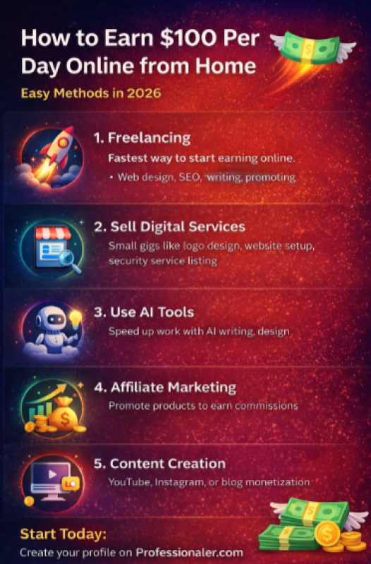 How to earn $100 per day online from home?