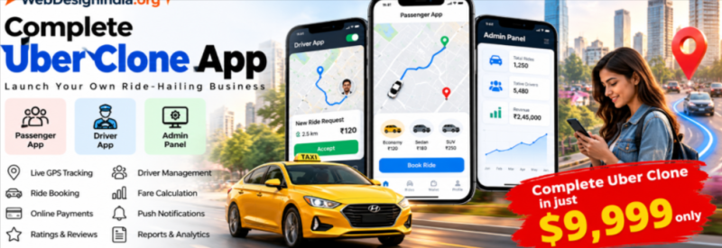 Uber Clone App Development: Launch Your Own Ride-Hailing Business for $4,999